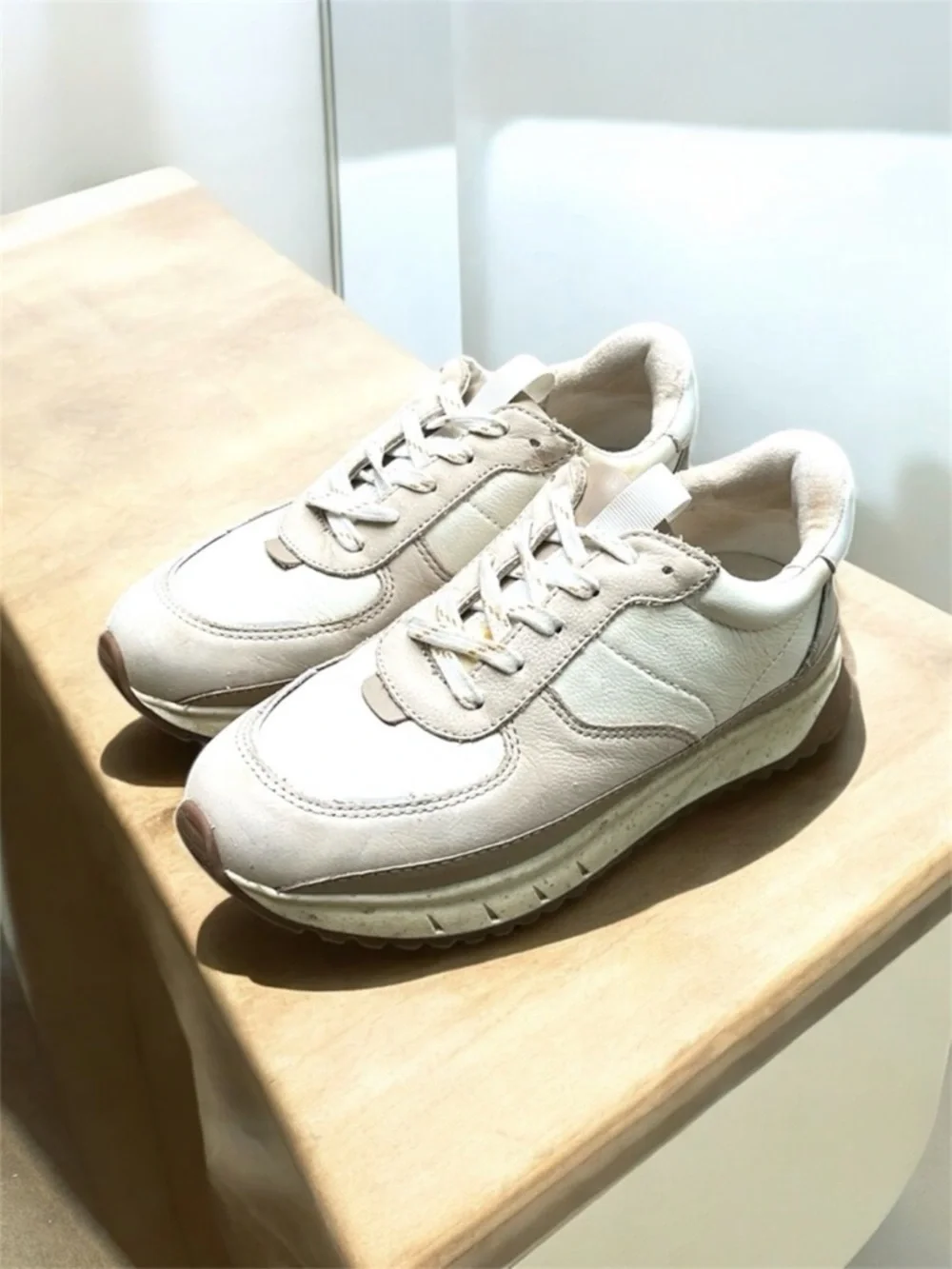 Madewell Kickoff Trainer Sneaker in Antique Cream Women’s Size 5 1/2